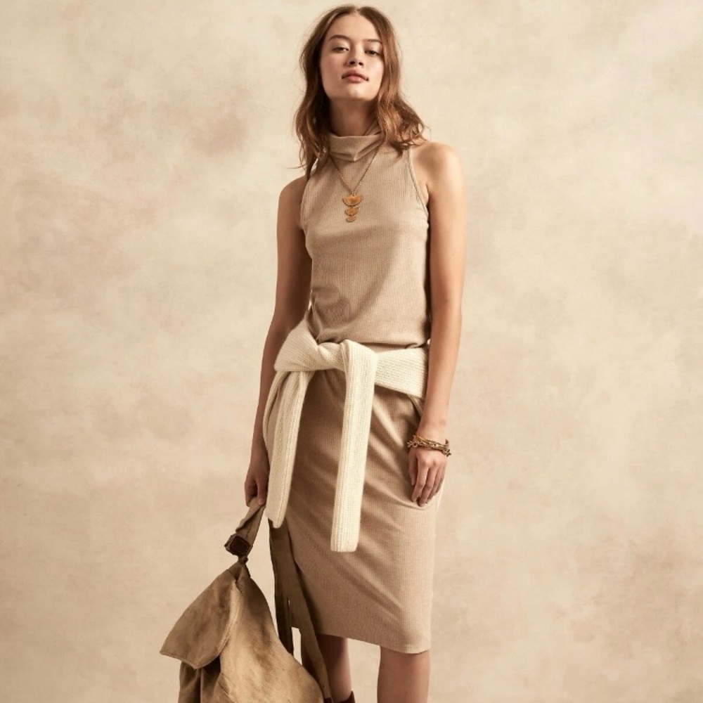 Banana Republic Ribbed Mock Turtleneck Ribbed Dress